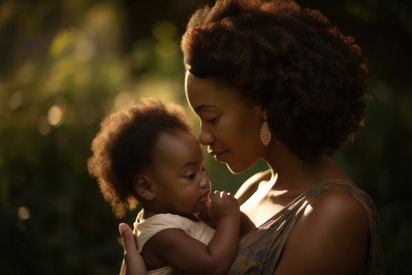 The strength and beauty of african-american motherhood in a single image. Generative AI AIG18.